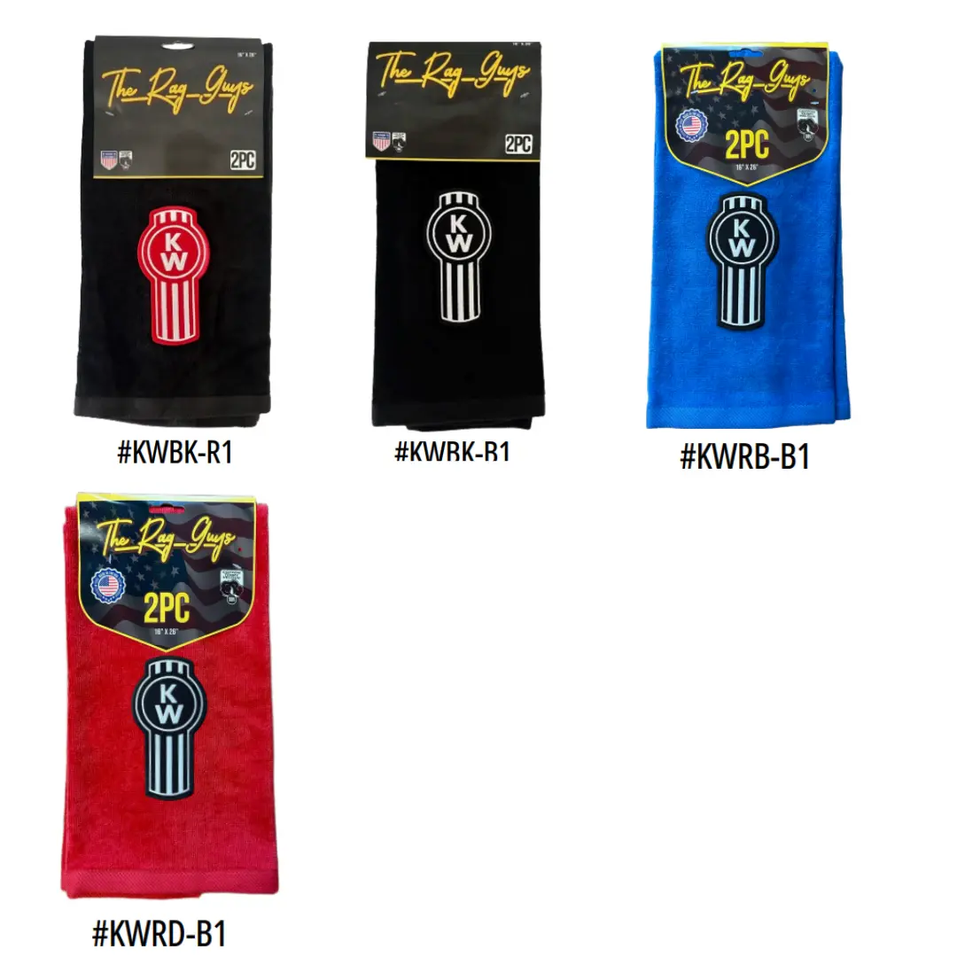 Embroidered Kenworth Cleaning Cloths - 16x26 in Durable Cleaning Supplies, Ultra-Absorbent Cleaning Towel for Glass, Dashboard Surface Wipe, Multiple Colors Available, Glasses Cleaning Cloth