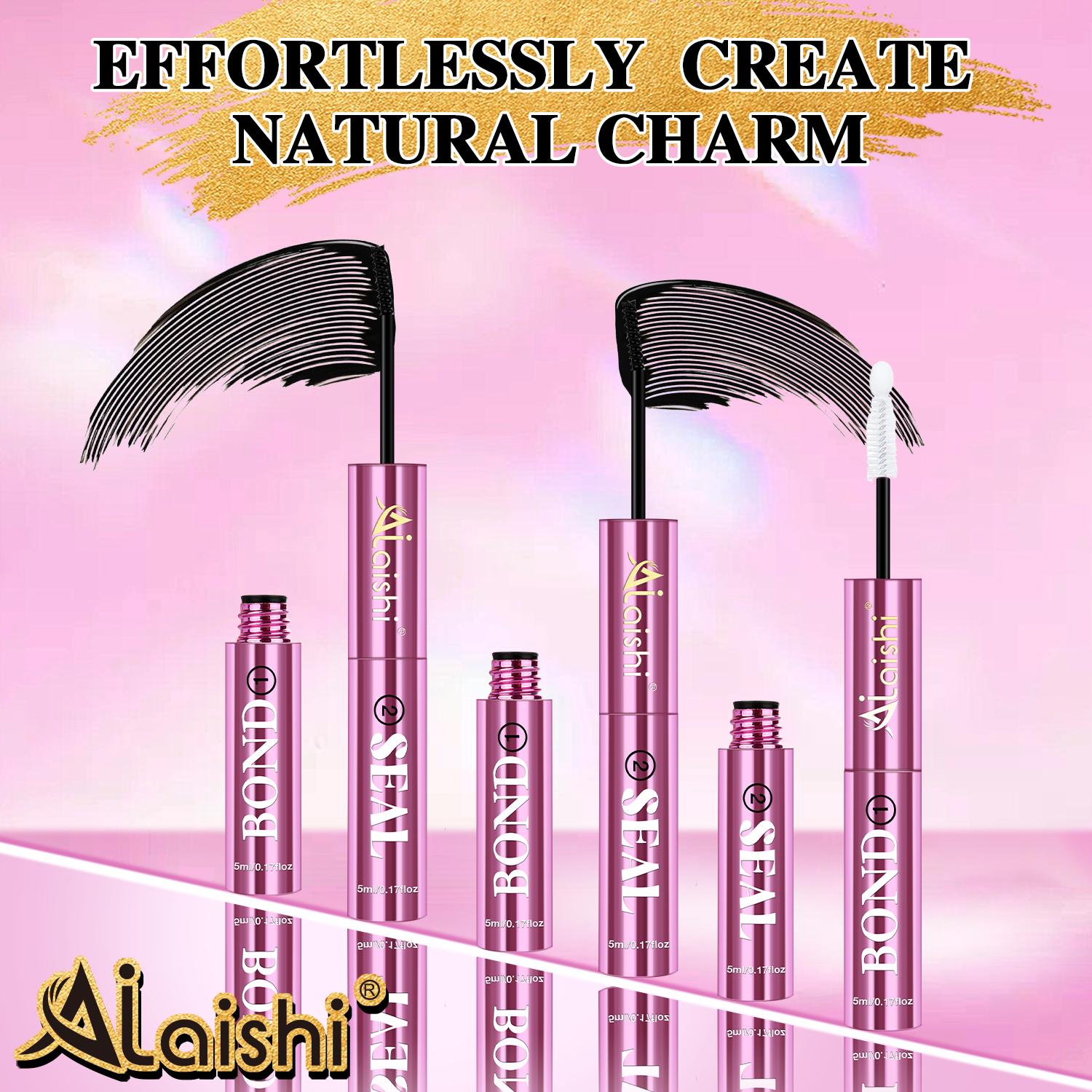 [New Upgrade] Ailaishi 2-in-1 Bond & Seal Waterproof Lash Cluster Glue - Strong-Hold, Beginner-Friendly Cosmetic Adhesive for Adults, Long-Lasting Hold, Glue-Black 2.0, No Summervibes Issues, Liquid back to school