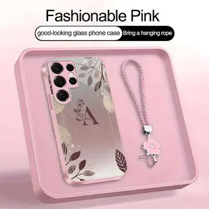 Suitable for [Galaxy S25 Ultra] high-end women's phone case🤩，a beautiful four-leaf clover lanyard is included🍀，a free four-leaf clover lanyard is included, with 26 letters of the alphabet to choose from and exquisite flower patterns 952