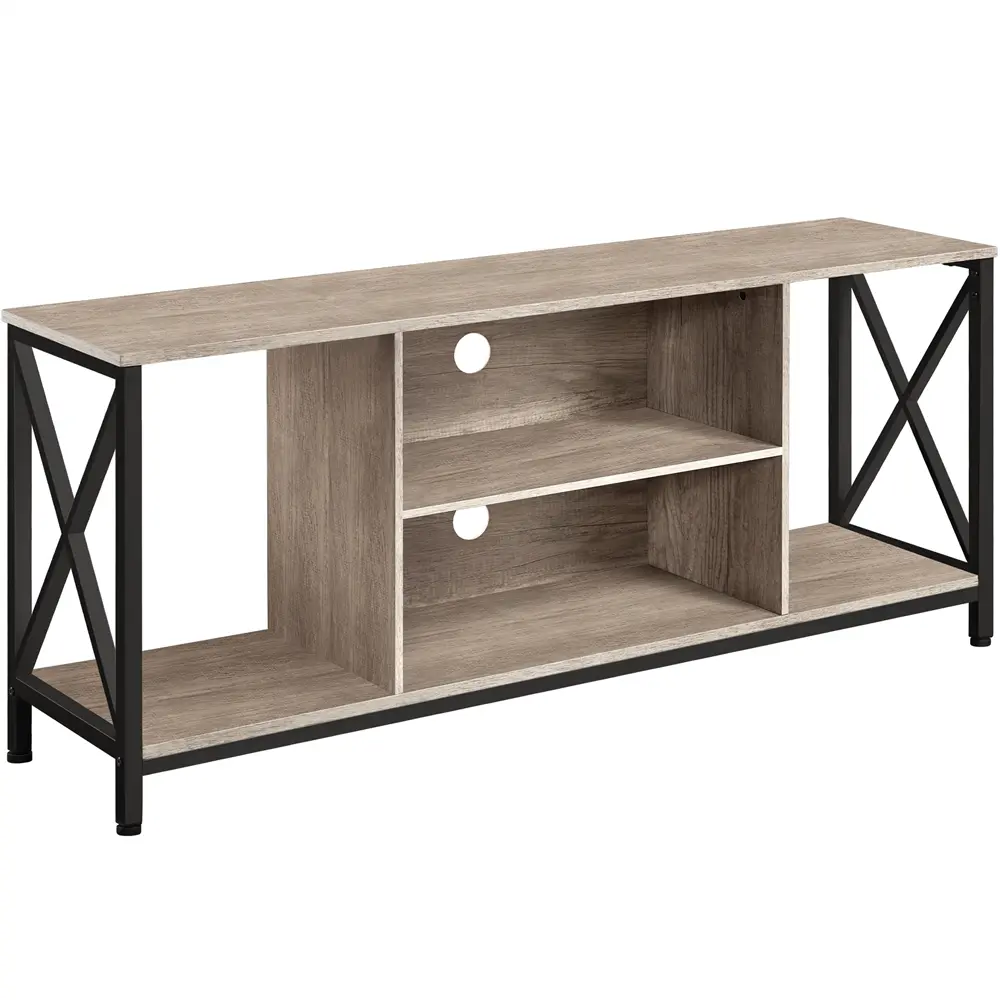 Costoffs 55 In Modern Wood TV Console Cabinet - Rustic Industrial Storage Furniture, Ideal for Living Room, Fits 65-Inch TVs, Tv Table, Rustic Media Console