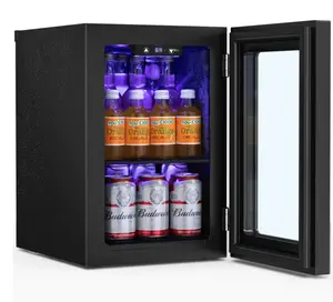 Antarctic Star 0.6 Cu. Ft. Freestanding Beverage Fridge & Wine Cooler – 4 Bottle Wine & up to 24 Can Mini Fridge with LED Light, Quiet Compressor Cooling, 40–61°F Temperature Range