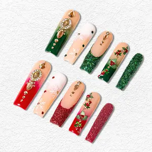 Lovful Festival Special Limited Edition Handmade Acrylic Press-On Nails For Halloween And Christmas | 10PCS Reusable,Salon Quality Decoration