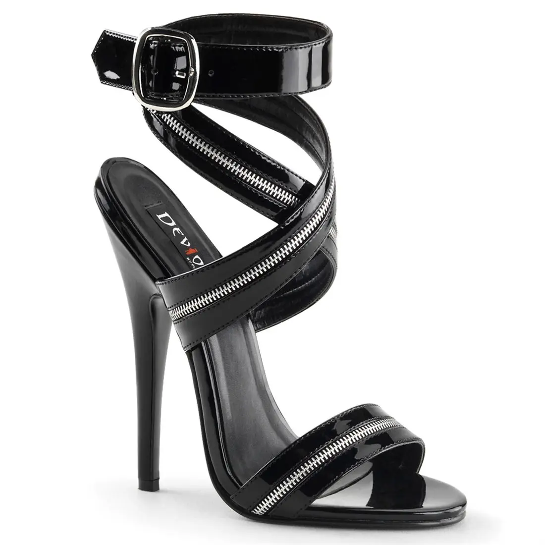 Women's High Heel Sandals, Domina-119 Style, with Zipper Detail, Fashionable Heels for Casual Wear
