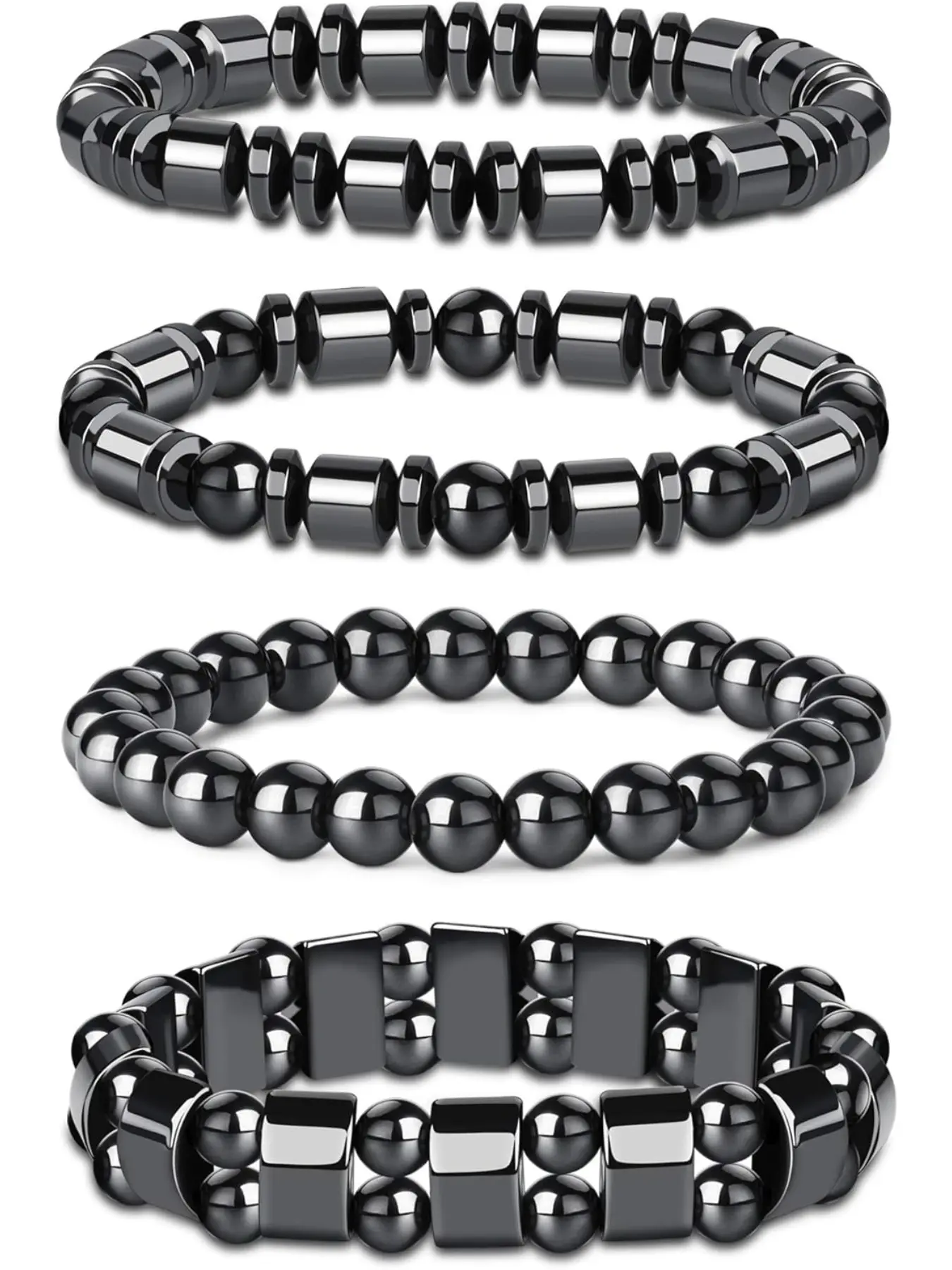 4Pcs Hematite Bracelet for Men Women Bangle Bracelet Magnetic Tiger Eye Bracelets