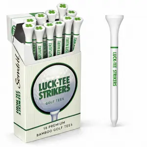 Luck-Tee Strikers Flip-Top Golf Tee Holder | Vintage-Style Pocket Case with 18 Bamboo Tees | Unique Golf Gift for Men, Cool  Fathers day gift golf accessories