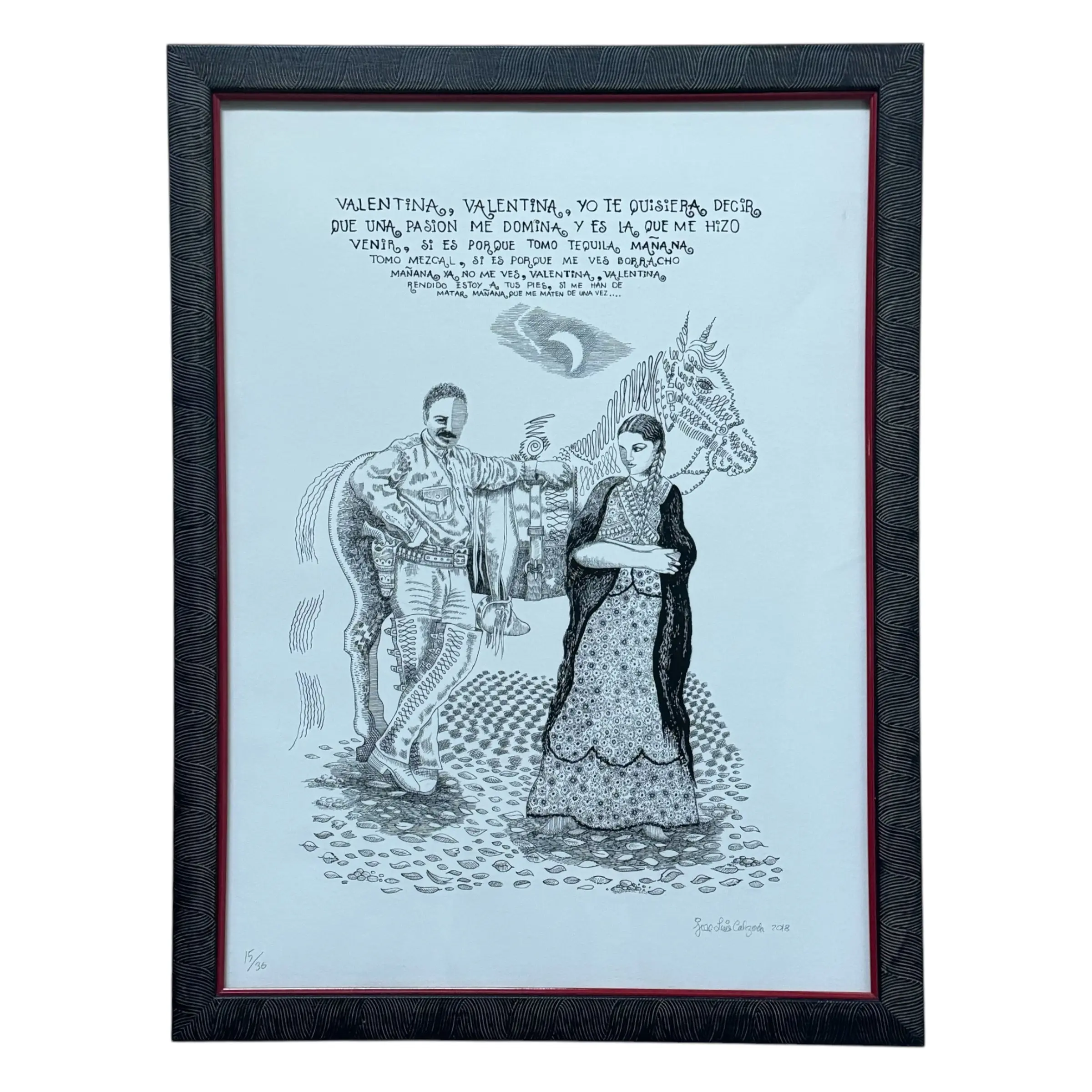 La Valentina: A Lyrical Surrealist Print by José Luis Calzada