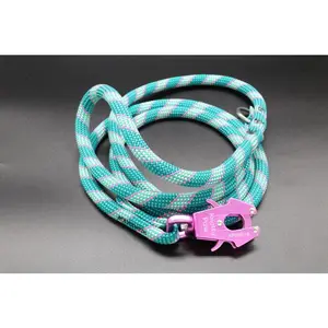 Turqoise/Pink Stripe - Free2B - Upcycled Climbing Rope Dog Leash