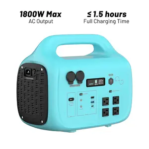 1800W/1024Wh Portable Power Station, LiFePO4 Battery, 1.5H Fast Charging, UPS Function, 4x1800W AC/100W USB-C Output, Emergency Home Backup for Camping, RV, And Outdoor Use, Emergency Power Supply Solar Power Generators(200W/400W Solar Panel Optional) tik