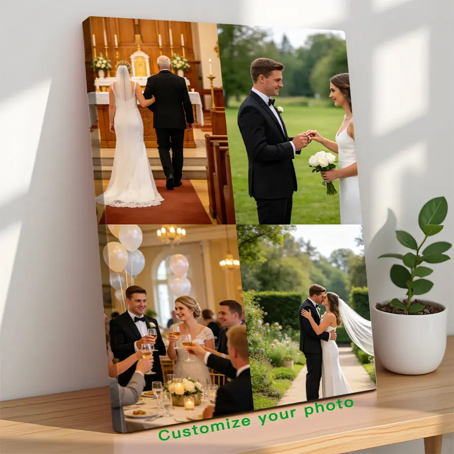 Custom Photo Canvas Painting Frame - Creative Wall Art | Digital Printed Photos on Canvas | Create Artwork from Couple Dating Photos | Perfect for Living Room, Valentine’s Gifts | Soft Tone - Loving Keepsake! personalize