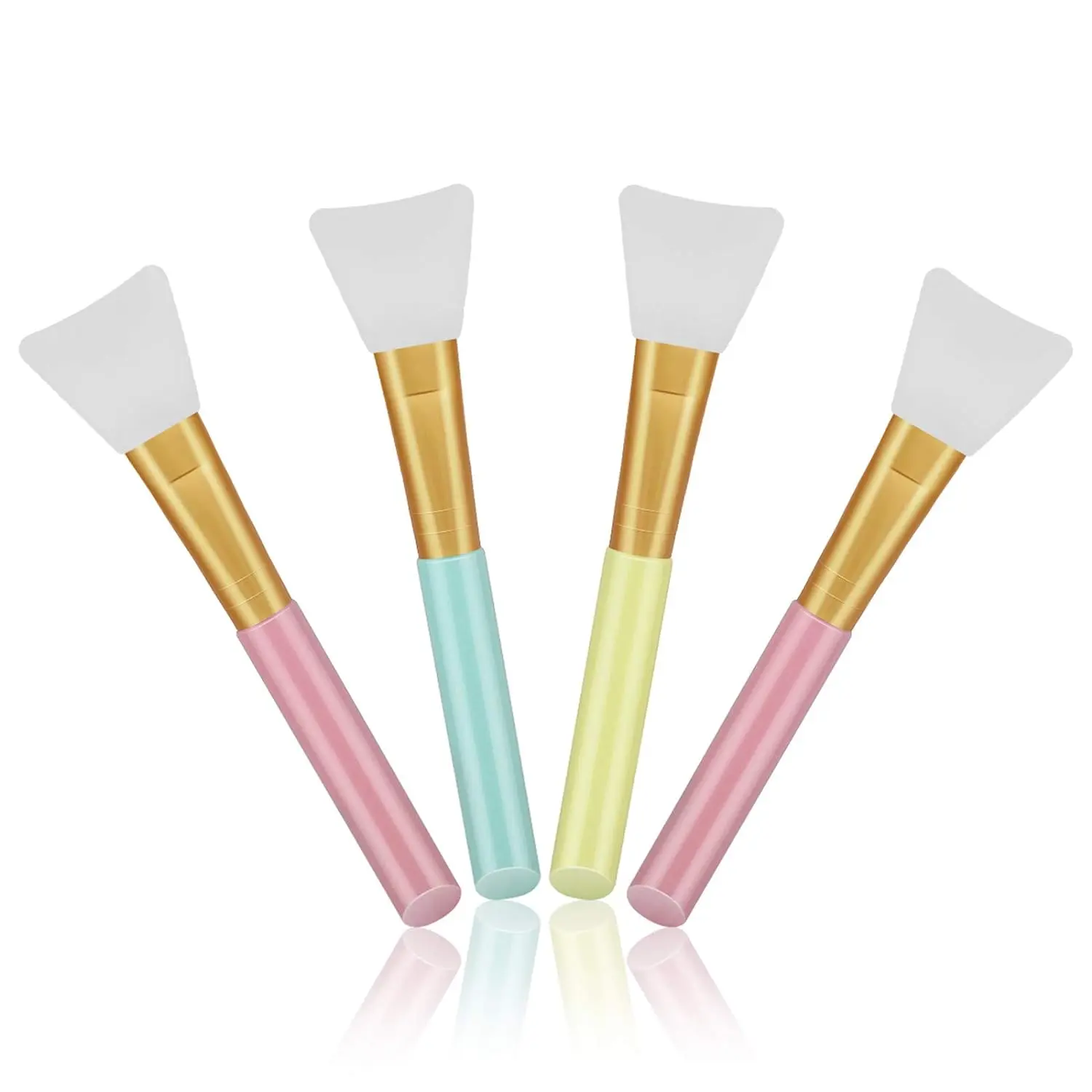 4pcs Silicone Face Mask Applicators, Flexible Facial Mud Masks Applicator, Hairless Moisturizers Tools, Soft Facial Brushes for Mud, Clay, Charcoal