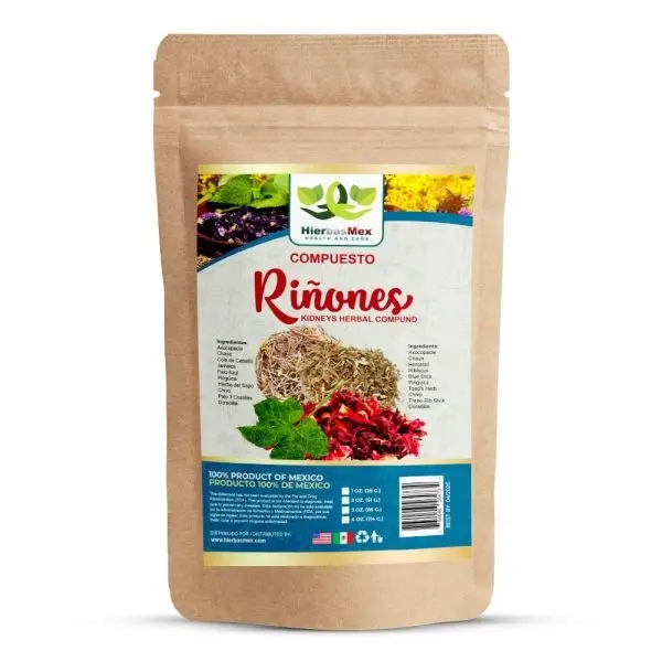 Compuesto Herbal Riñones Rinones Kidney Support Herbal Compound Tea 4 oz.-113g Natural Mexican Herb Hierba Wild Crafted