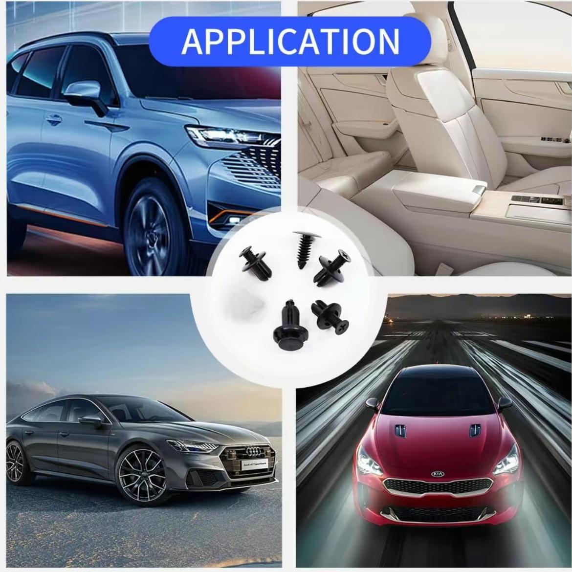 Car Self-Tapping Screw Set, Retaining Clips andSelf-Tapping Screws Suitable for Cars,Motorcycles,Atvs,and Mopeds, U-Type Fastenerswith Anti-Rust Properties,Automotive Accessories Vehicle Interior