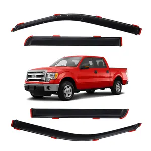In-channel -For Ford F-150 F150 SuperCrew 4 Door 2009-2014 &Ford F-150 F150 Raptor SuperCrew 4 Door 2010-2014 Window Visor-Black#Sun Shade#UV Protection# Easy-Install # Vent Shades# Car Windshield# Car Weather Shields# Wind Deflector