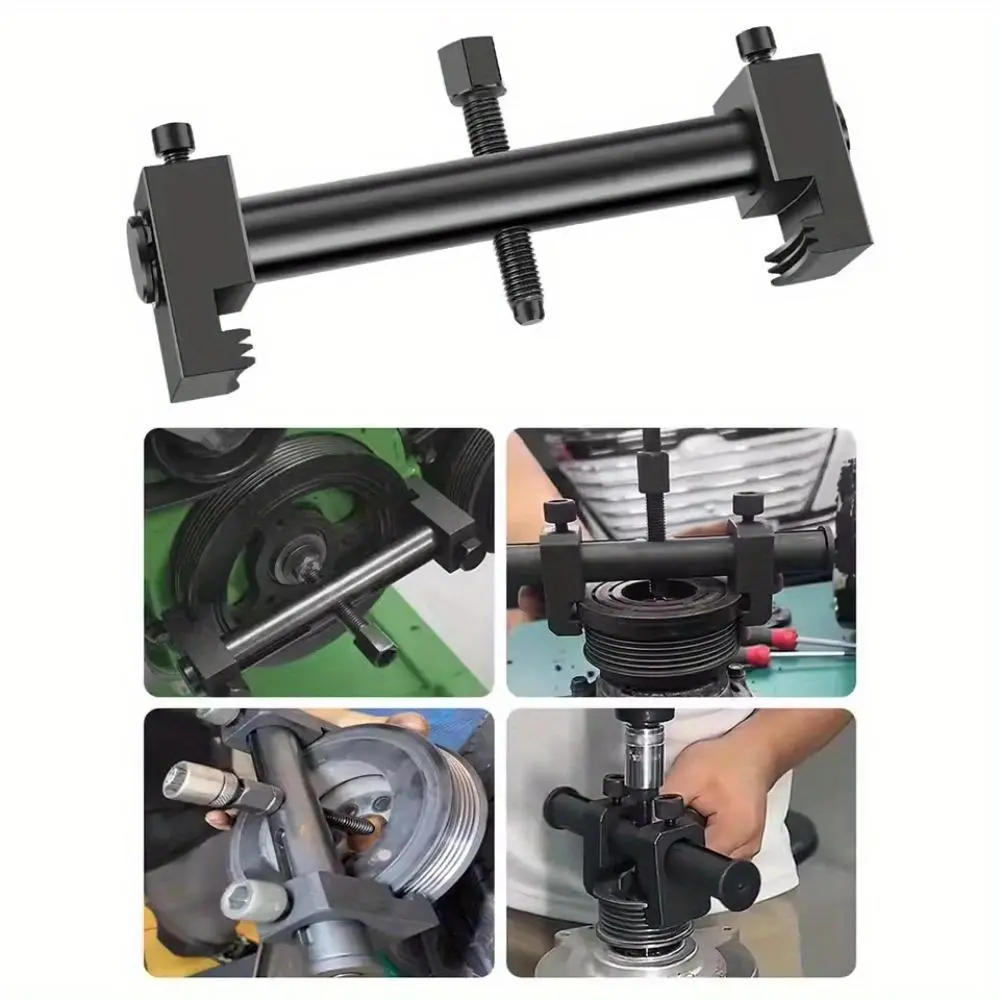 Heavy-Duty Metal Crankshaft Pulley Bearing Puller Tool - 21cm/8.27in, Adjustable Arms, Sturdy Grip, Included Wrench, Manufacturer Warranty, for Automotive Engine Repair, Pulley Removal, Car Wheel, Machine Bearing Disassembly