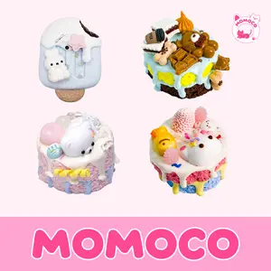 [MOMOCO Squishy Toy] Layered Pet Cake Series Squishy Toy-Creamy Clay Texture, Handmade with Safe Silicone, Super Elastic Stress Relief, Realistic Cake Design. Beautiful and Fun Squeeze Toy for Anxiety, Perfect as Portable Desk Decor and Ideal Gift Choice