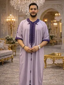 Handmade Men’s Moroccan Djellaba & Kaftan - Ideal for Weddings - Traditional Jabador for Men - Elegant Wedding Attire - Long Sleeve Caftan