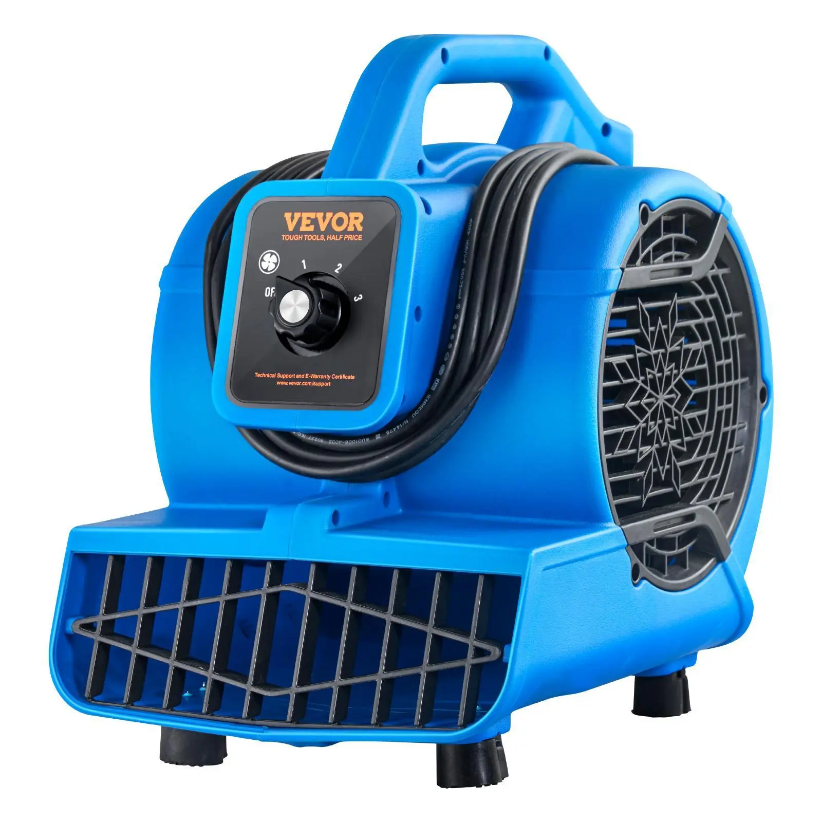 【SummerFinds】VEVOR High Speed Handheld Portable Blower, 1360 RPM 600 CFM Air Mover, Lightweight Portable Carpet Dryer Fan with 4 Blowing Angles, 3-Speed Adjustment for Home, Commercial Use, High Speed Blower