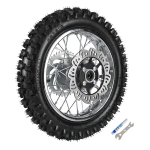 80/100-12 Dirt Bike Tire and Rim 3.00-12 Rear Wheel & Disc Rotor Sprocket Assembly 12mm Axle for Pit Dirt Bike Trail Off Road Motorcycle SDG SSR Baja Coolster Taotao CRF70 TTR100 70cc 90cc 110cc 125cc