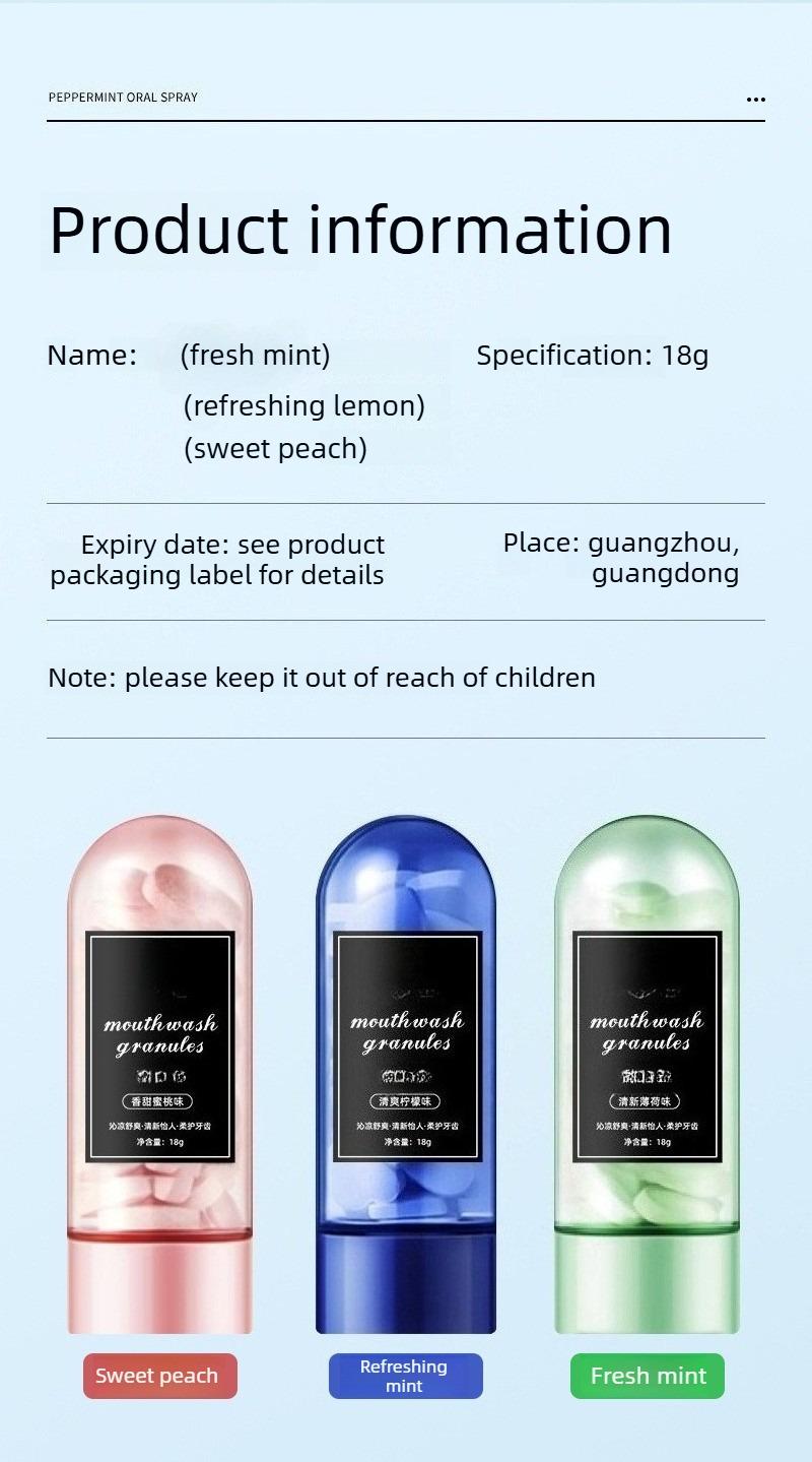 Mouthwash Tablets 18g / 26-30 Solid Toothpaste Clean Freshens Breath Powerful All-in-One Probiotic Teeth Whitening Strips