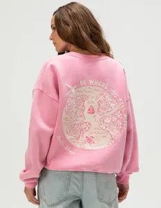 MALIBU SKYYE Go Where You Feel Alive Embroidered Womens Crewneck Sweatshirt