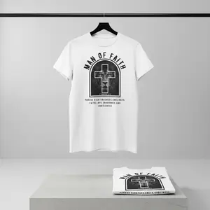 Man of Faith Lion Tshirt - Bold Slogan with Symbolic Lion Graphic for Faithful Individuals