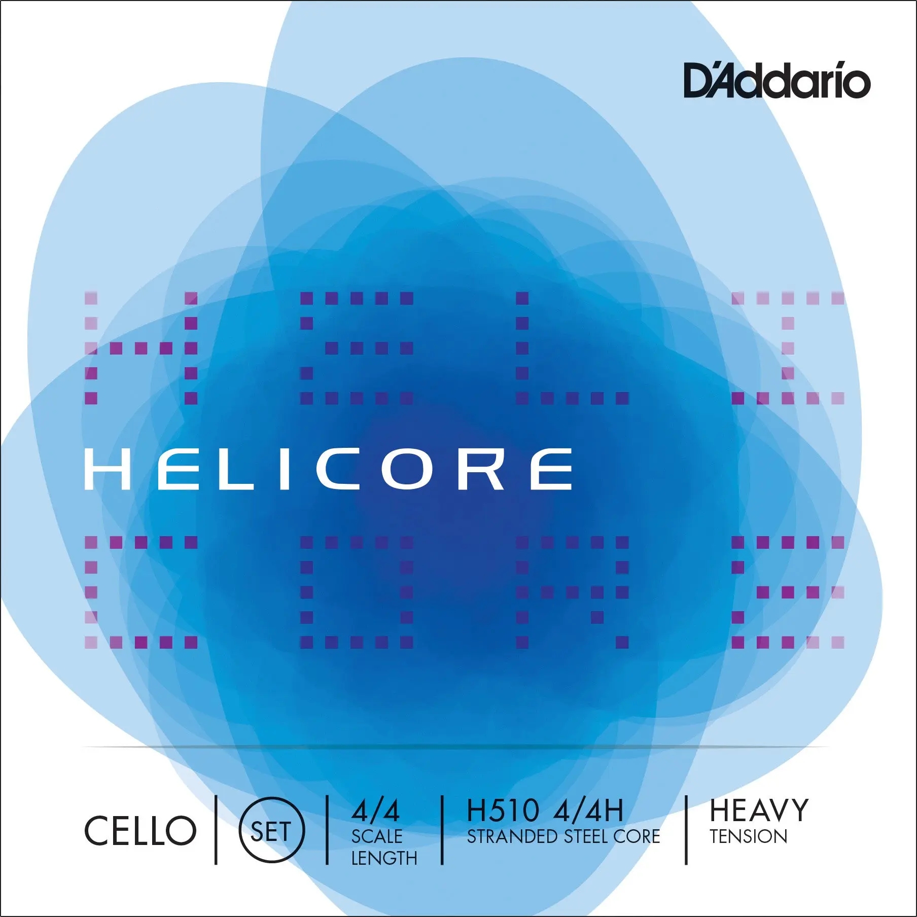 D'Addario Helicore Cello String Set, 4/4 Scale, Heavy Tension D'Addario Helicore Cello String Set, 4/4 Scale, Heavy Tension