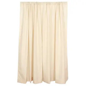 2 Pack 5ftx8ft Beige Polyester Backdrop Drape Curtains With Rod Pockets, Event Divider Panels 130GSM