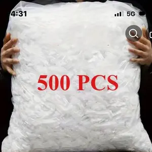 500pcs Pack Reusable Thickened Elastic Plastic Wrap Suitable for Kitchen & Restaurant - Stretchable Tight-Sealing Cover, Transparent Dish Cover for Fresh Food Preservation, Plates, Bowls, Trays,, Vegetables, Meats, Cheeses