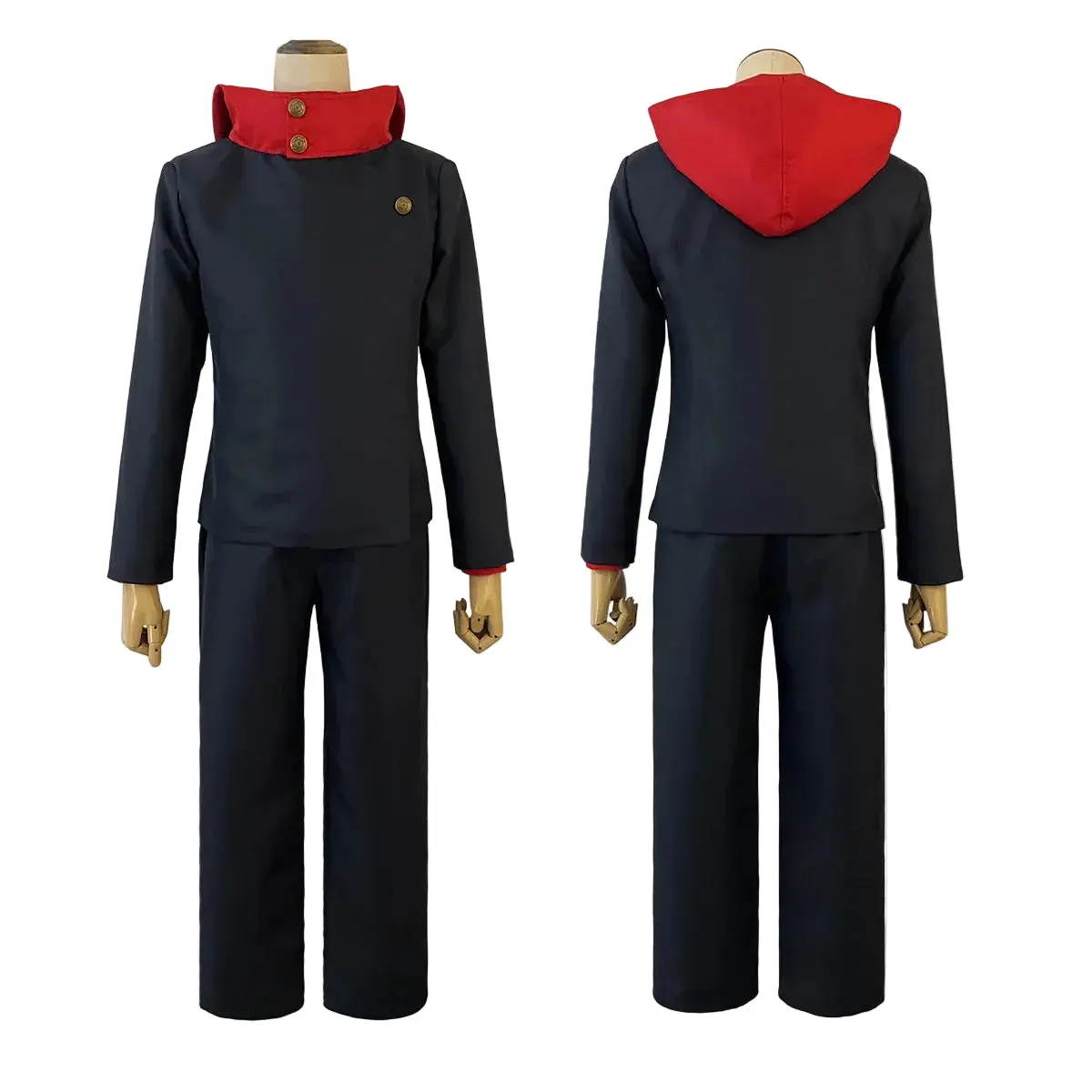 Men's Jujutsu Kaisen Itadori Yuji Cosplay Uniform Set - 1×Jacket & Pants, Lightweight Polyester Unisex Adult Outfits, Clean Look Menswear for Conventions, Halloween Special Occasion Costumes
