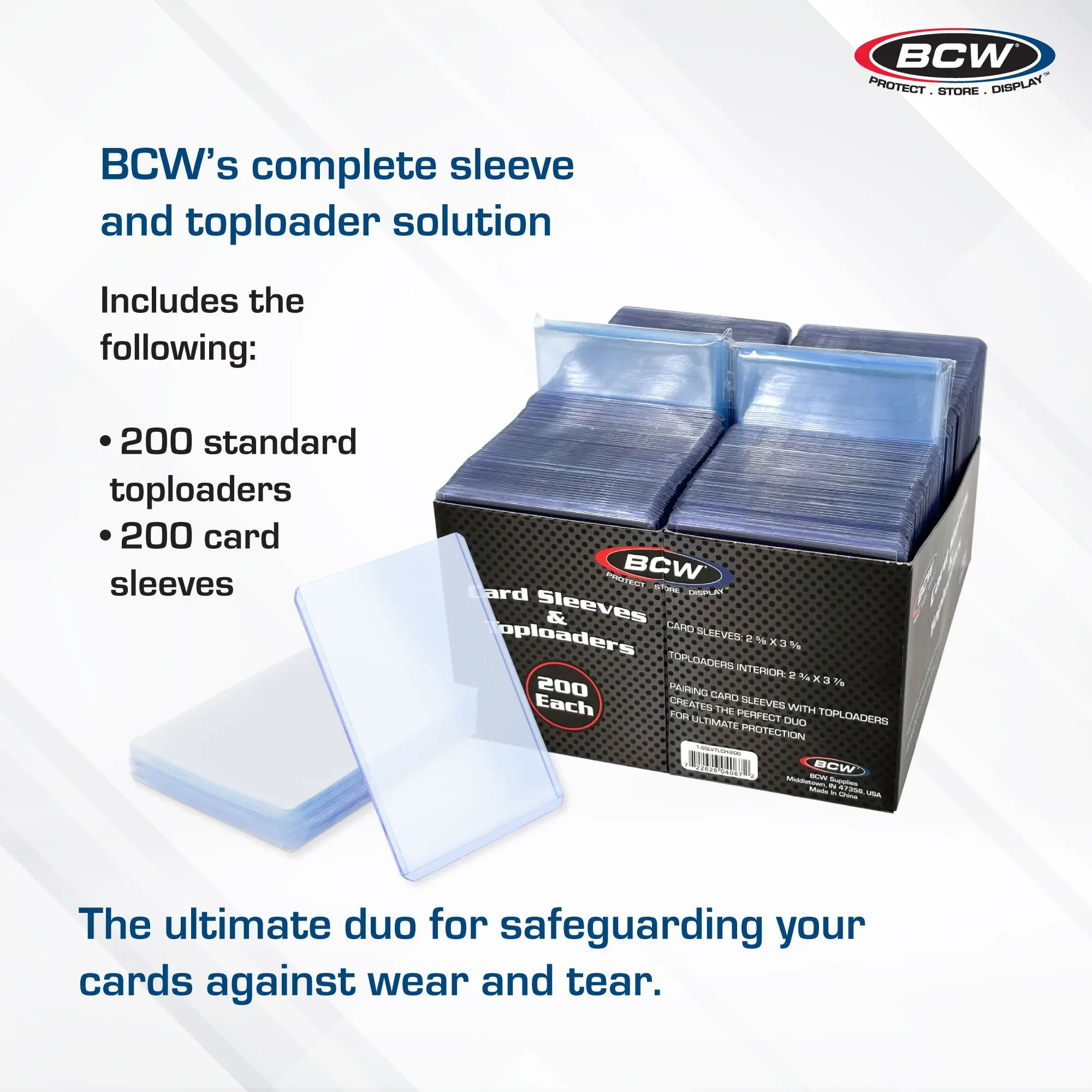 200 Count Card Sleeve and Toploader Combo Pack