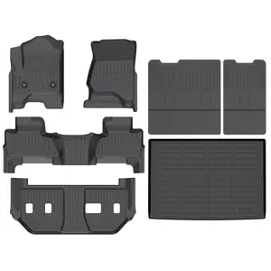 COLANAT for Chevy Suburban 2015-2020 (8-Seat Bench Only - Not 7-Seat) 3-Row Floor Mats & Cargo Liner Set, All-Weather 3D Scanned Heavy-Duty Waterproof High Edge Protection Full-Size SUV Accessories