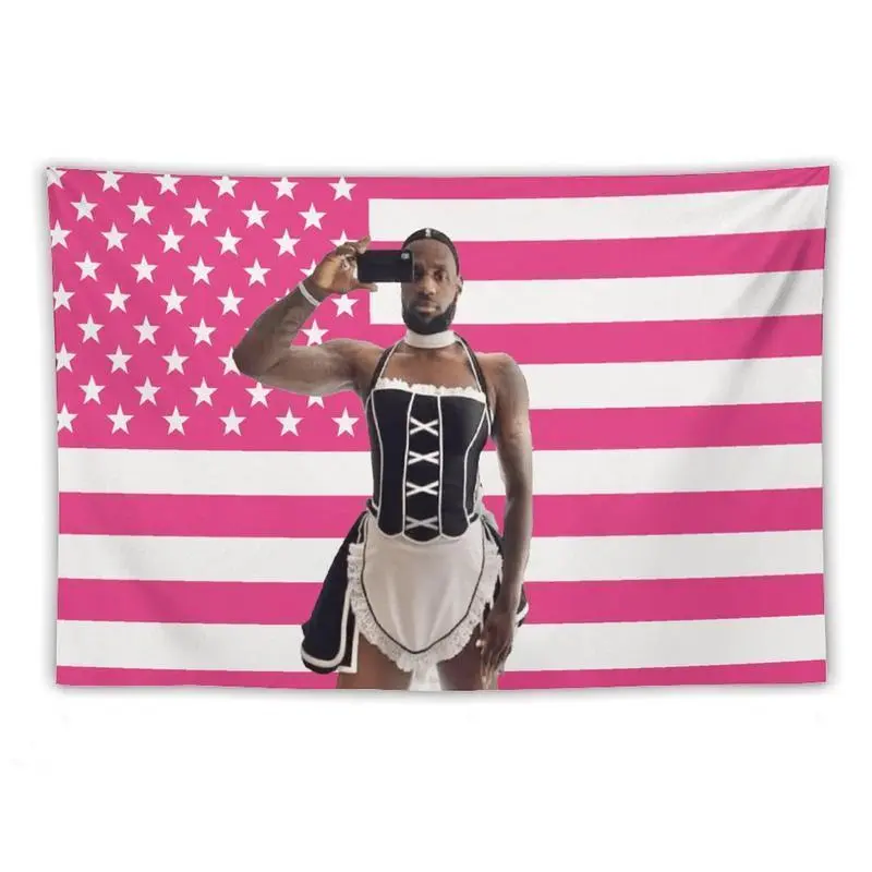 LeBron Raymone James Sr. Retro-Inspired Full Print Tapestry Wall Hanging - Strong Colors, Bright Colors Home Wall Decor, Hand-Wash Accessory for Living Room, Indoor/Outdoor Backdrop