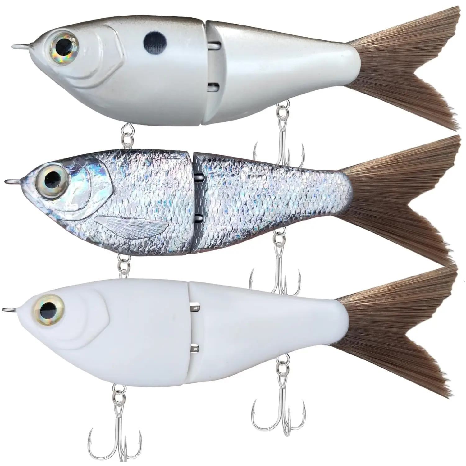 HADORAM 3-Piece Glide Bait Kit, Realistic Hard Plastic Lures for Trout and Bass, Bass Fishing Gear, Mixed Lures, Lifelike Tackle