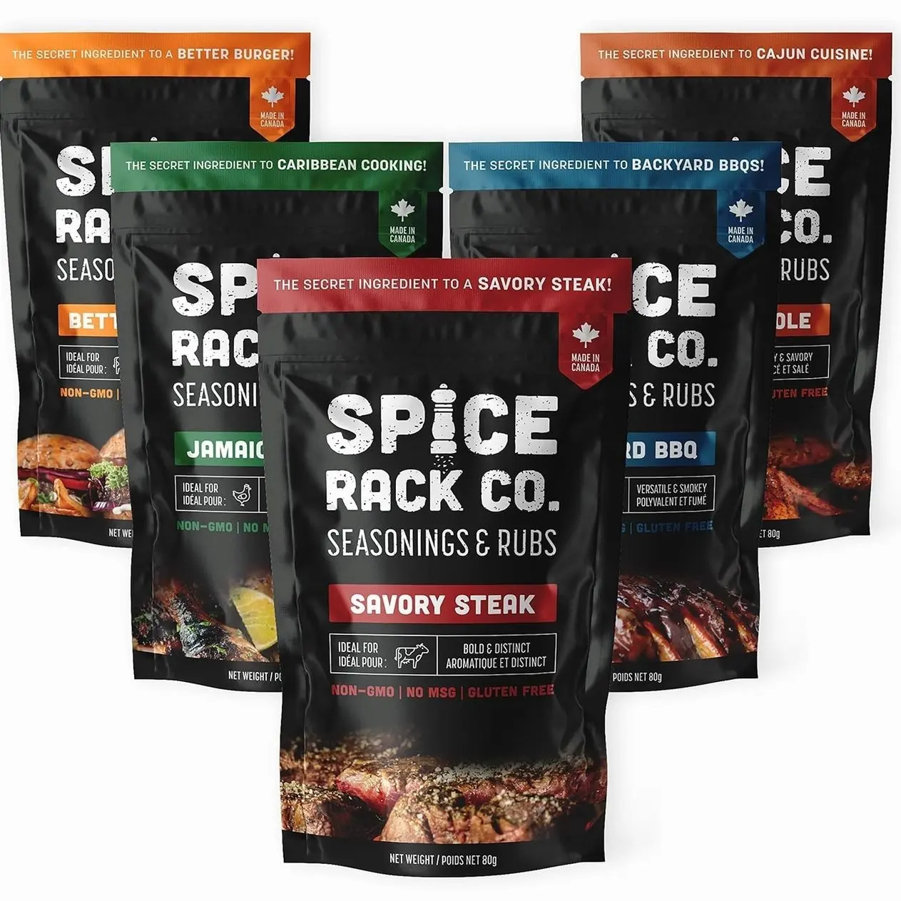 Spice Rack Co. BBQ Seasonings And Rubs - Smoking & Grilling Spices and Seasonings Sets, Grilling Accessories & Smoker Accessories, Unique Fathers Day Gift For Dad, Gifts For Father's Day (5 Pack)