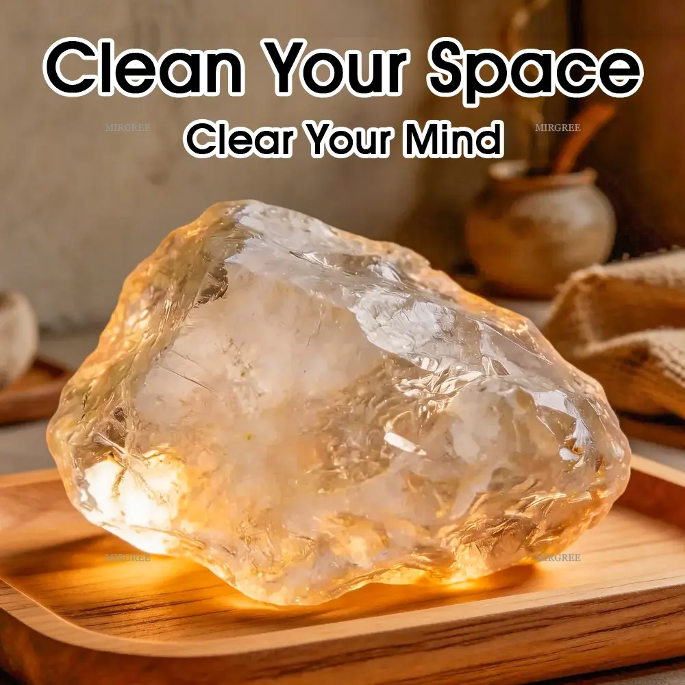 MIRGREE Natural Raw Clear Quartz Crystal Set, Aura Cleansing Stone for Meditation, Chakra Balancing, and Home Decor, Meditation & Spiritual Protection