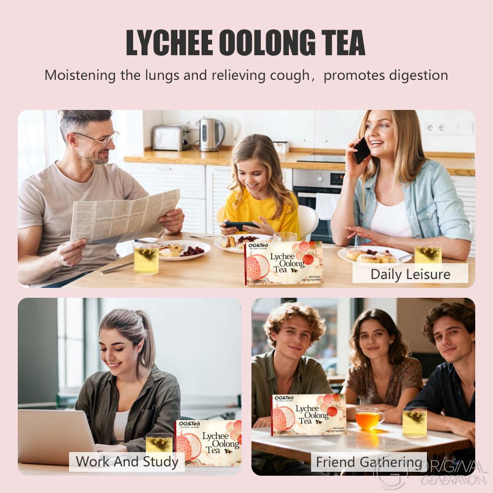 BOGO 2 Cartons Lychee Oolong Tea (1Carton 40g 4g×10pcs)×2 Cold Brew With Real Lychee Inside No Sugar No Artifical Flavor With Lychee Pear And Oolong Tea