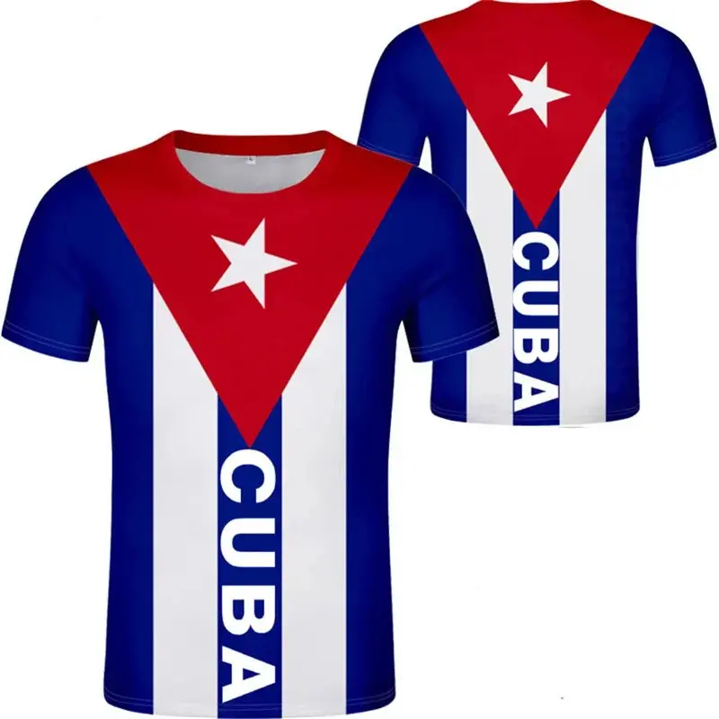 Men's 3D Printed Cuba Flag Round Neck Short-Sleeve Quick-Dry T-Shirt, Menswear National Emblem Graphic Casual Summer Tops Tees Clothing, Shortsleeve, Tshirt, Polyester, Fitted Cut, All Seasons, Digital Print, Figure, Graphic T Shirts, Flag Print