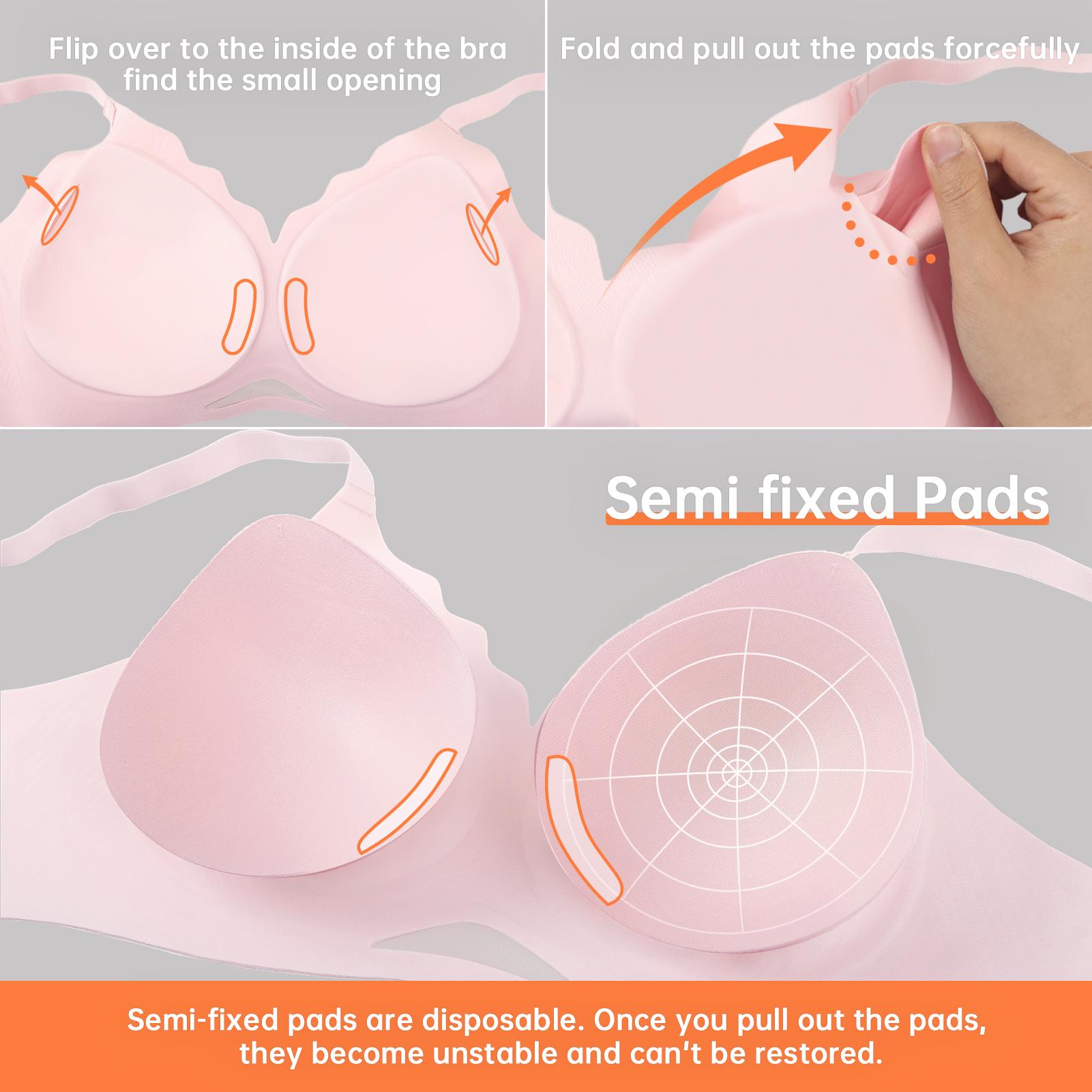 OEAK Womens Wireless Jelly Bras Scalloped Push Up Bralettes No Underwire Supportive Tshirt Bra Seamless Comfortable Everyday Bras