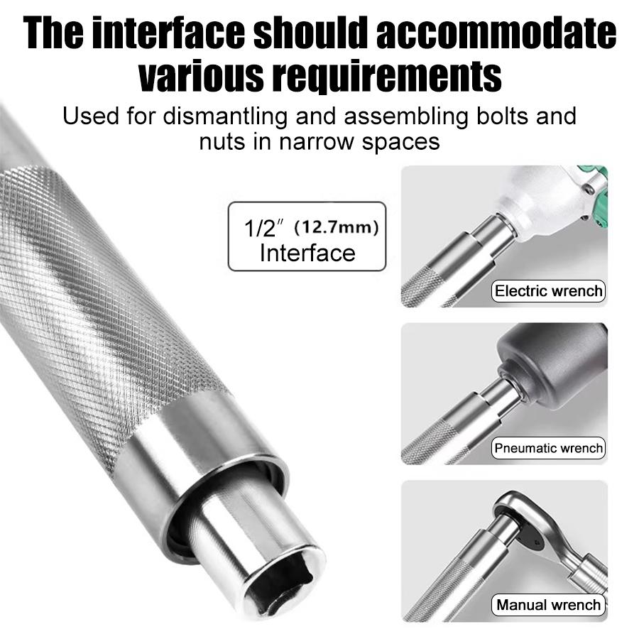 1/2in Wrench Extend Rod, Ni Cr Alloy Steel Multifunctional Universal Wrench Extender, Compact Size and Lightweight Design, for Fastening Tasks,TikTokShopBlackFriday