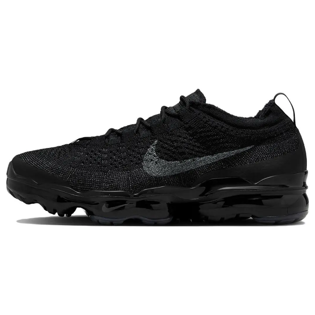 Men's Nike Air VaporMax 2023 Flyknit Low-Top Lace-Up Casual Trainers - Variant Selected, Triple Black, Flyknit Design, All Seasons, Style Code DV1678-003, No Heel, Round Toe, Rubber Sole