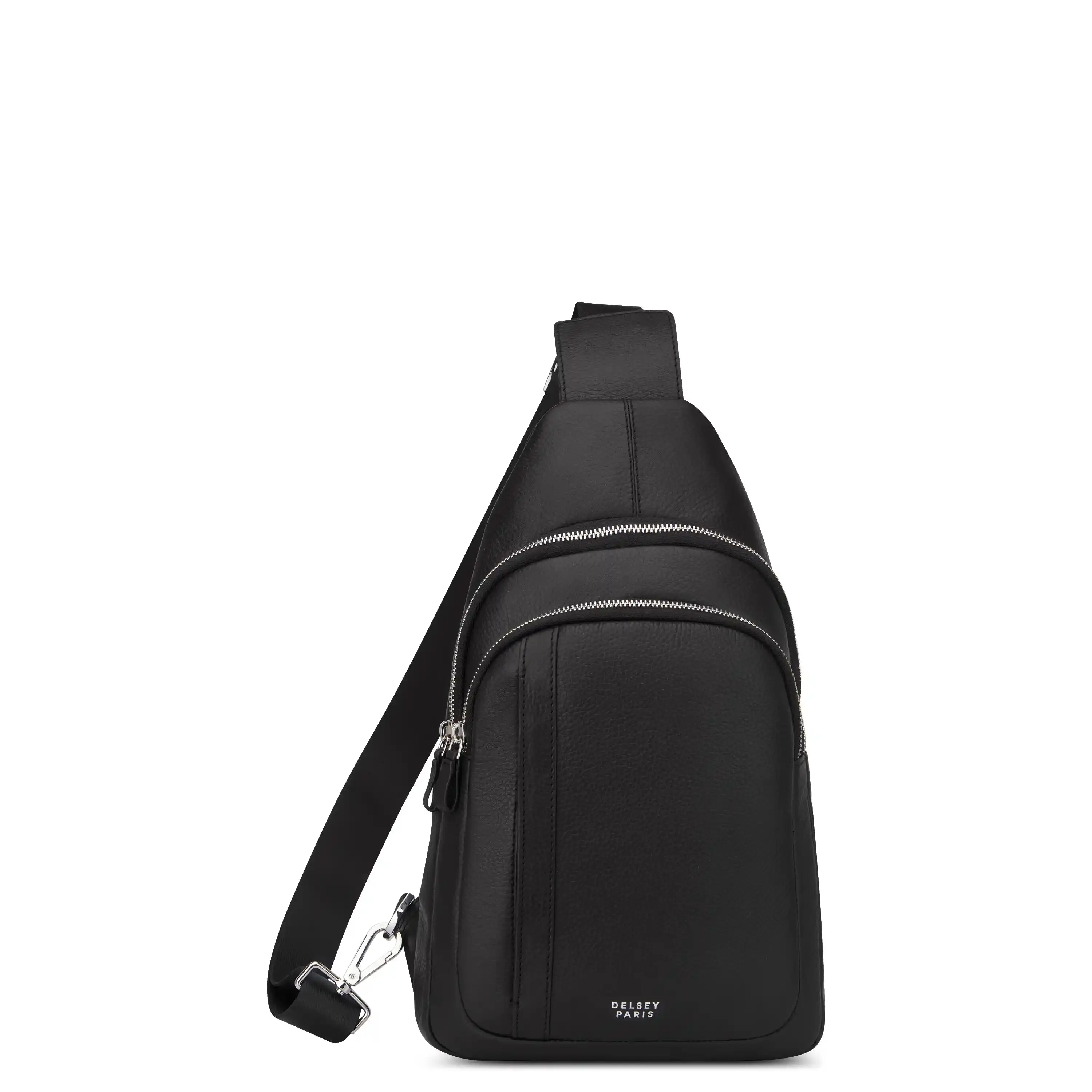 DELSEY Paris Leather Compact Crossbody/Shoulder Bag, Black
