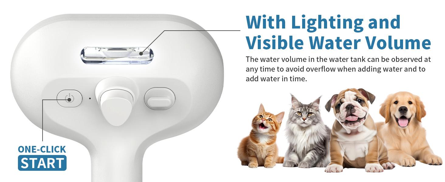 Steam Brush for Pets Long Short Haired, 3-in-1 Spray Dematting Comb with One-Button Clean, Grooming Tool for Small Animals