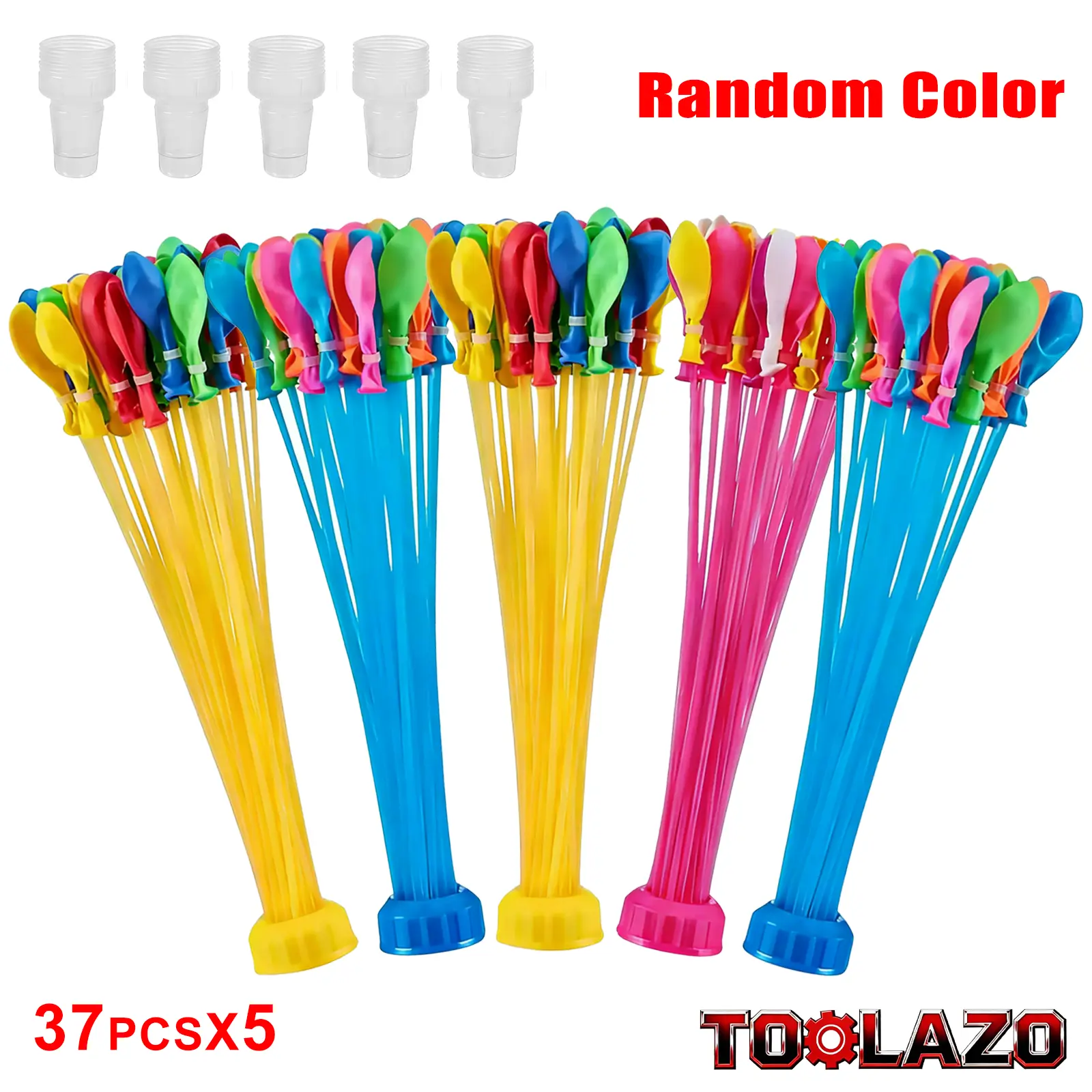 TOOLAZO Water Balloon Set Quick-Fill Self-Sealing Water Balloons Hose Activated No-Tie Summer Outdoor Water Balloon Fight Toys for Kids Family Backyard Beach Pool Party Rapid Fill Balloon Fun