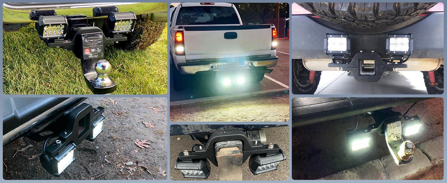 Nilight 2 Pcs 4 Inches 60W Led Pods with 2.5 Inches Tow Hitch Mounting Brackets Backup Reverse Lights Rear Light Bar for Pickup ATV SUV Truck Trailer Boat Nilight 2 Pcs 4 Inches 60W Led Pods with 2.5 Inches Tow Hitch Mounting Brackets Backup Reverse Lights Rear Light Bar for Pickup ATV SUV Truck Trailer Boat