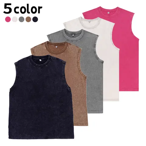 Men's Vintage Heavyweight Cotton 3-Pack Loose-Fitting Crew Neck Sleeveless Tank Tops - Minimalist, Distressed T-Shirt Style, European/American Streetwear, Machine Washable, Multi-Color, Father's Day Gifts