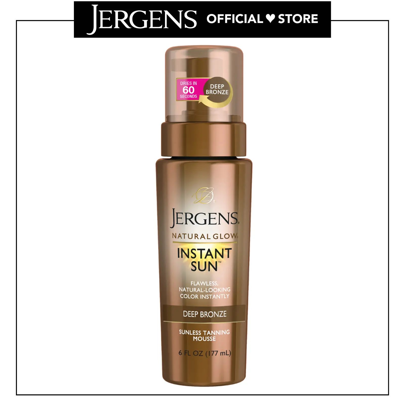 Jergens Natural Glow Instant Sun Moisturizing Mousse, Deep Bronze