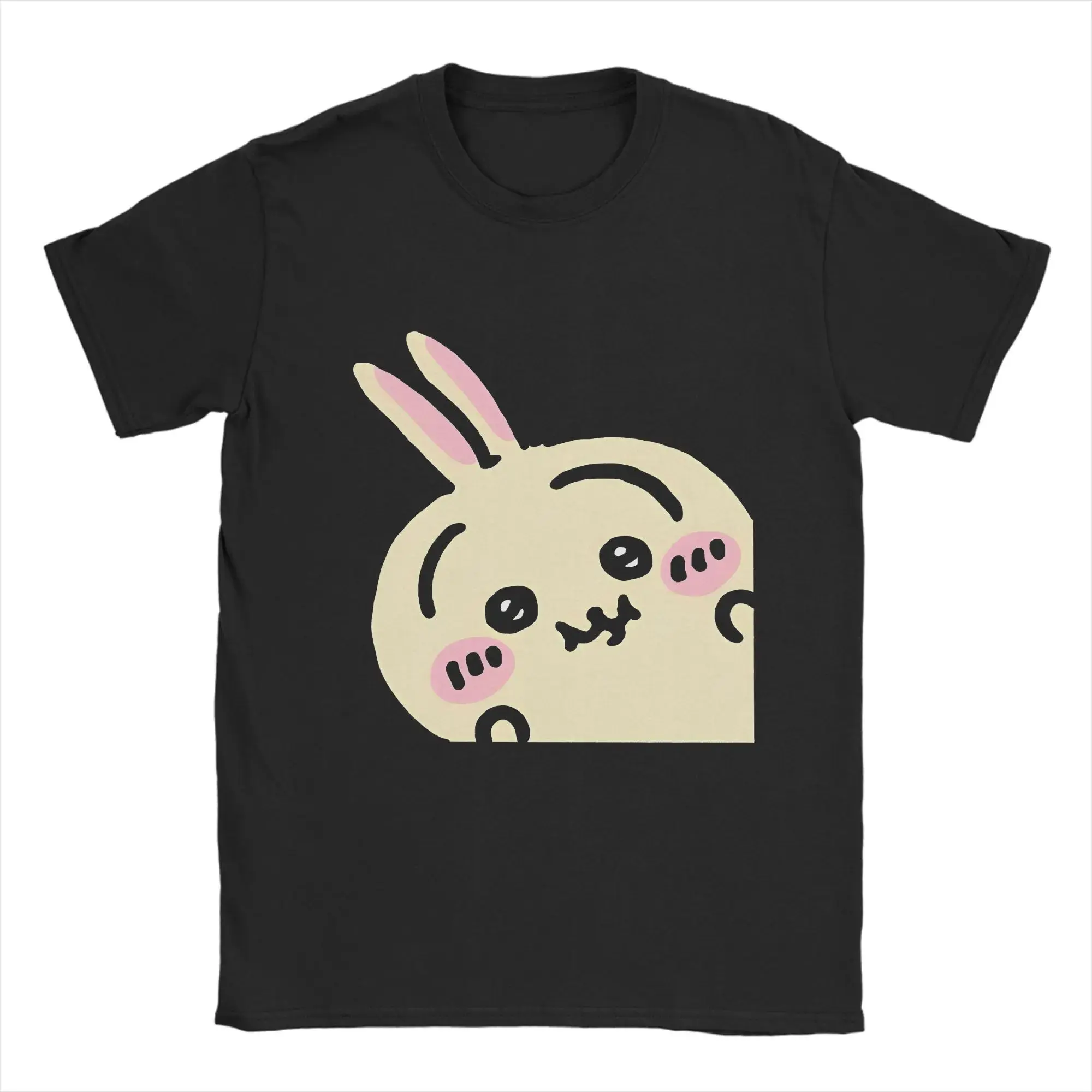 Peek a Boo Usagi Chiikawa Hachiware T Shirt for Men Pure  Vintage T-Shirt O Neck  Tee Shirt Short Sleeve Clothes