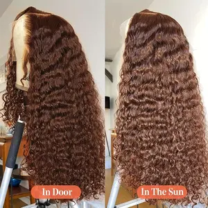 Bling Hair 13x4 13x6 Lace Front Wigs Chocolate Brown Deep Wave Breathable Lace Human Hair Wig Pre-plucked Breathable HD Transparent Lace Free Parting Brazilian Hair TikTokShopHolidayHaul