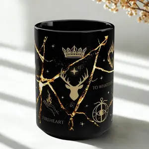 [Sale off up to 50%] ToG Fireheart Mug, Bookish Coffee Cup, Aelin Galathynius, Throne of Glass Merch, Fantasy Book Lover Gift, The Thirteen Mug, To Whatever End, 11oz & 15oz ceramic mug