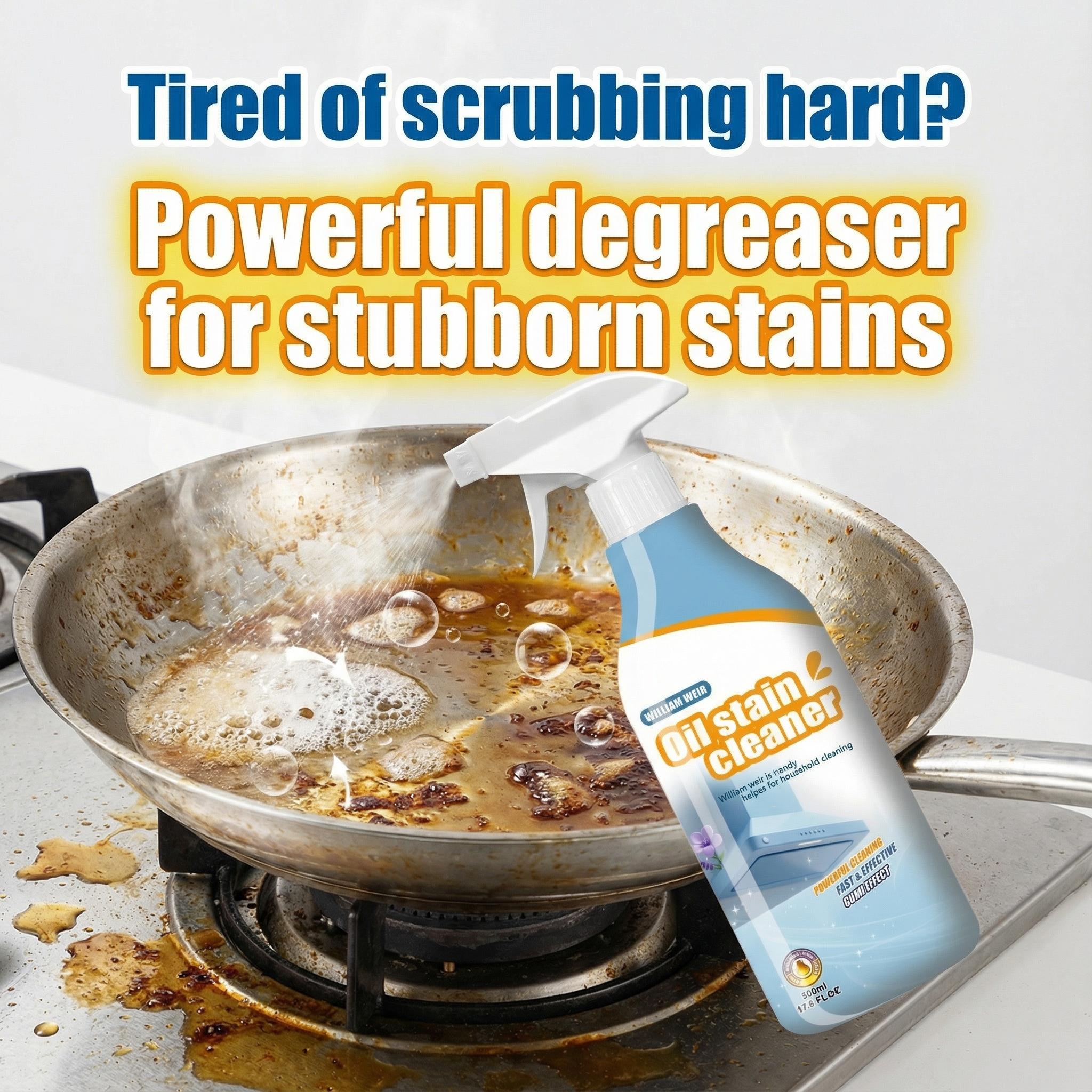 Powerful Kitchen Grease Remover, Multi-surface Cleaning Spray for Floors & Range Hoods, 500ml (1 Bottle + 1 Sprayer) for Home & Renters